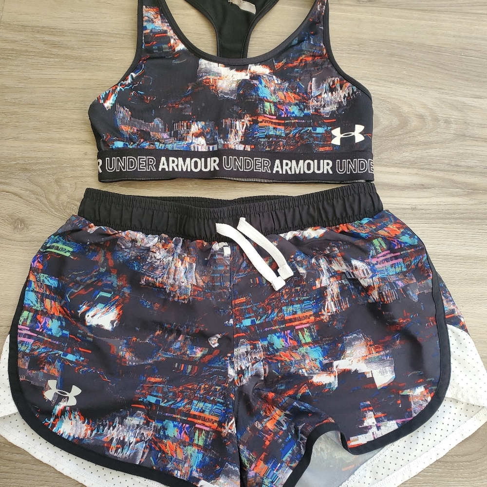 Girls Under Armour Bra Shorts Set